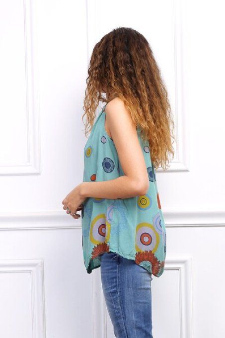 Haut coton à motifs colorés 