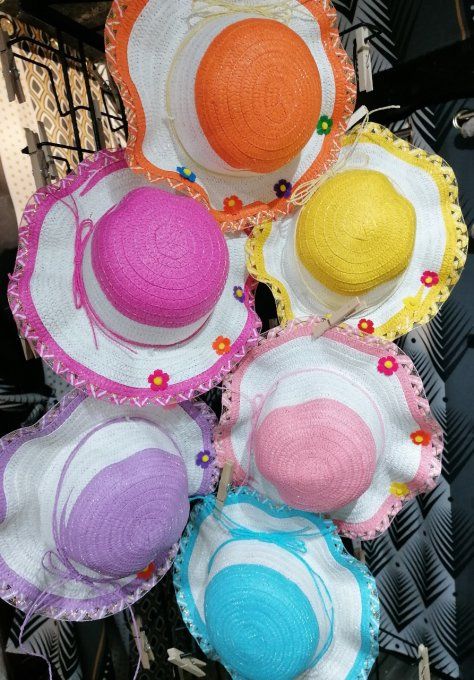 Chapeaux paille/ fleurs (mini miss)