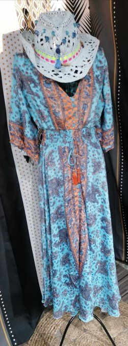 Robe longue 100% soie